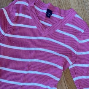 Pink and white stripe sweater